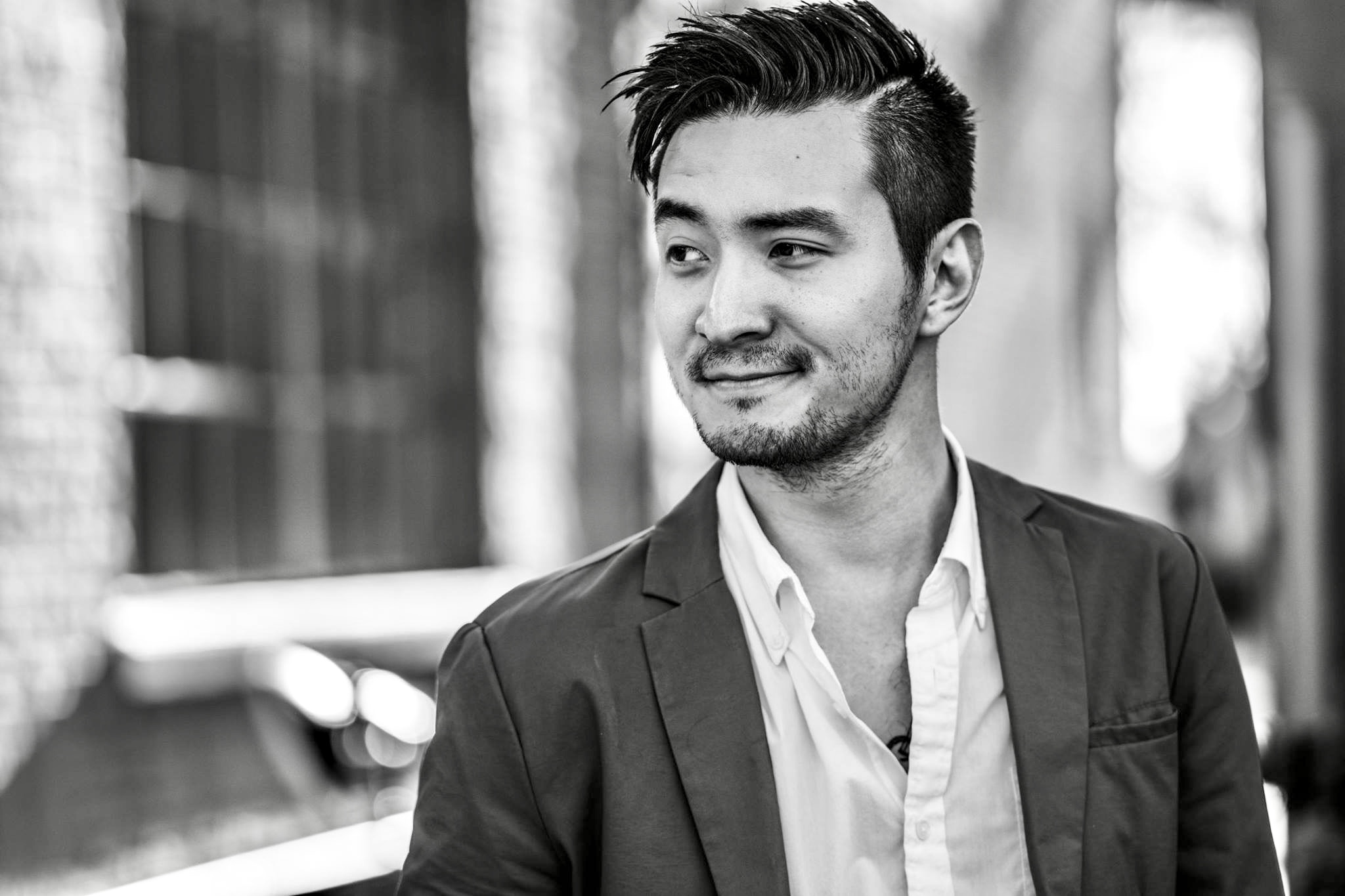 Black and white portrait of Josh Lewis